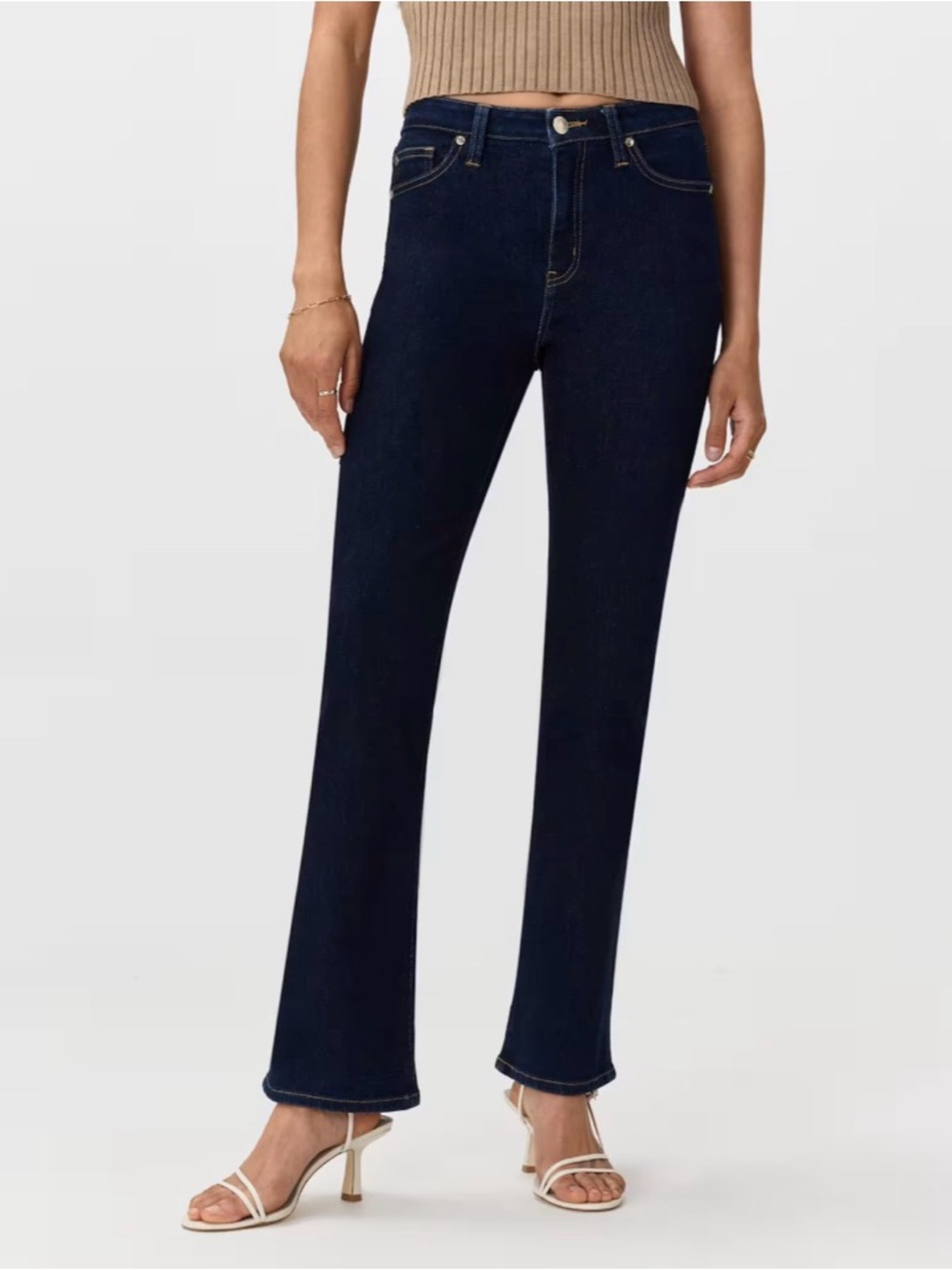 Quince Bella Stretch Kick Flare Jeans in Deep Rinse 26" Inseam Size 30